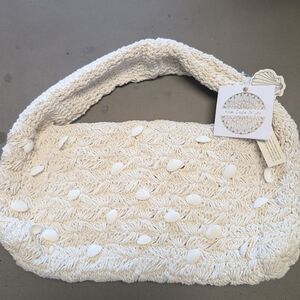 Viral Woven Made in India Shell Cream Shoulder Bag